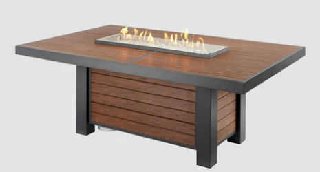 Linear Dining Height Table Fire pit